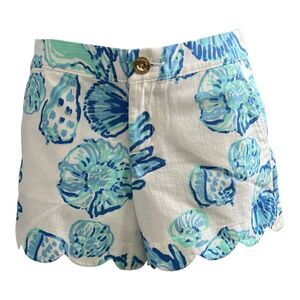 LILLY PULITZER The Shorts But Cut Blue Seashells Printed design Size 0